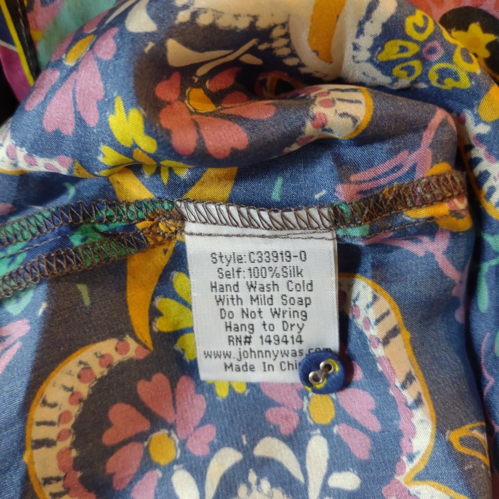 Johnny Was Multicolor Paisley Maxi Dress - Purple, Blue, Pink, Green - Picture 7 of 10